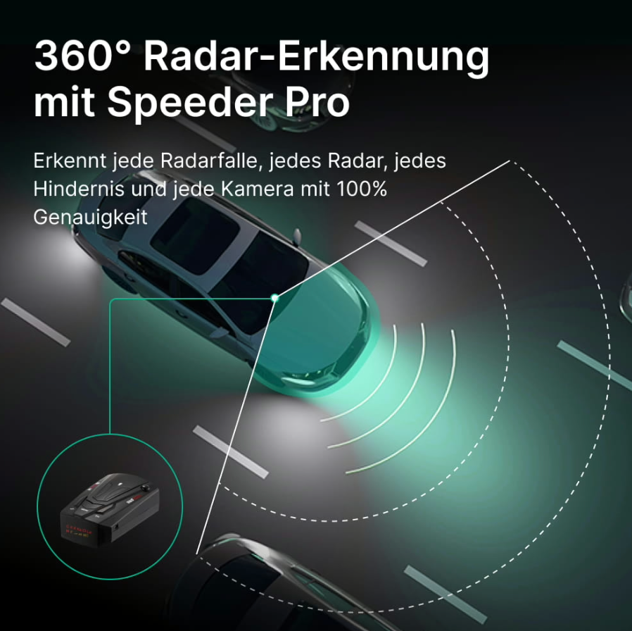 Sparen Sie bis zu 85% bei Ihrem Speeder Pro Radarwarner!